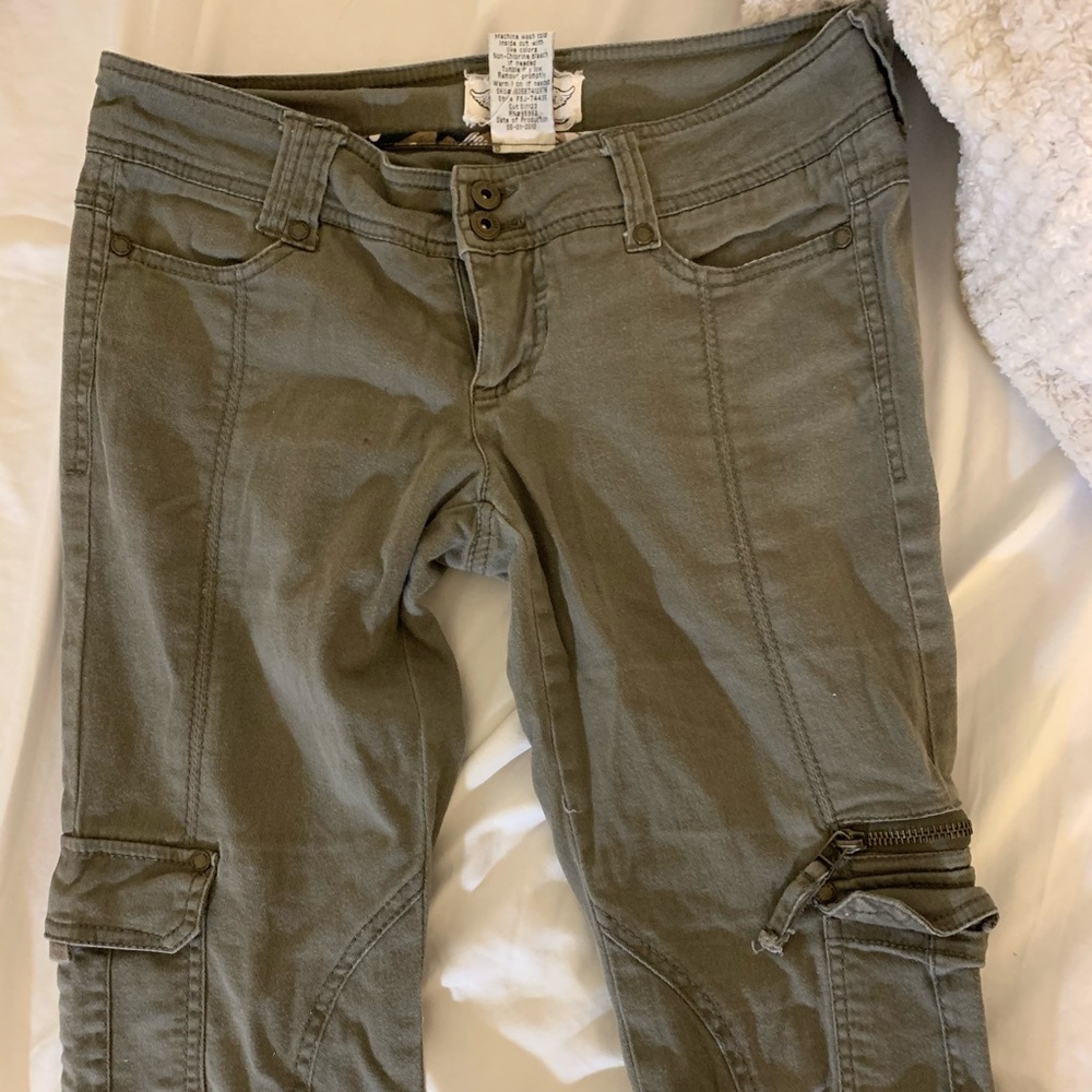 Free Thle Revolution army green low rise jeans